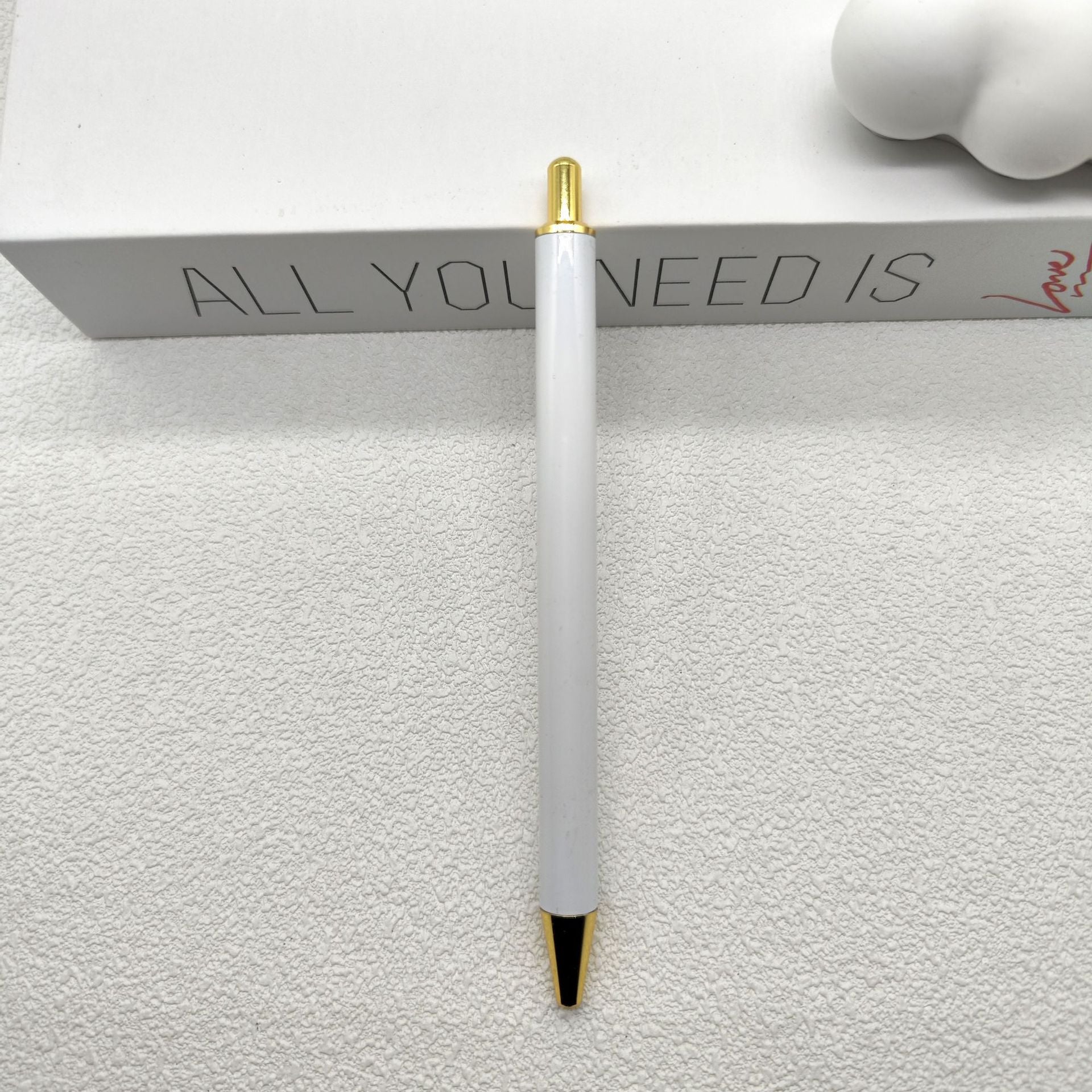 Wholesale Plastic Bright White Press Ballpoint Pen